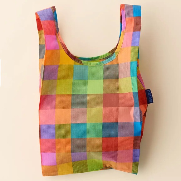 (SET) BAGGU Madras Standard and Baby Reusable Bag (SET OF TWO) - Picture 3 of 4